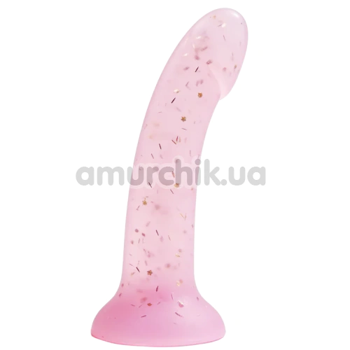 Фаллоимитатор Alume Glitter Silicone Dildo, розовый - Фото №1