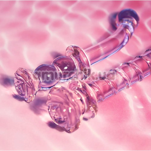 Фаллоимитатор Glaze Glass Rosebud G-Spot Dildo 8, розовый