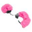 Наручники з рожевим хутром DS Fetish Plush Handcuffs, срібні - Фото №1