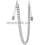 Затискачі для сосків з широком ланцюжком Lucky Bay Nipple Play Chain Heavy Metall, срібні - Фото №1