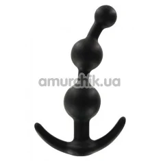 Анальная пробка Lovetoy Lure Me Butt Plug Slim с шариками, черная - Фото №1