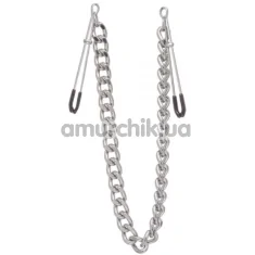 Затискачі для сосків з широком ланцюжком Lucky Bay Nipple Play Chain Heavy Metall, срібні - Фото №1