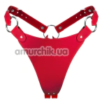 Трусики Feral Feelings String Bikini Leather, червоні - Фото №1