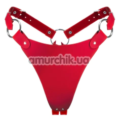 Трусики Feral Feelings String Bikini Leather, красные - Фото №1