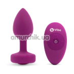 Анальная пробка с вибрацией B-Vibe Vibrating Jewel Plug S/M, малиновая - Фото №1