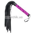 Флоггер DS Fetish Zebra Flogger, черно-розовый - Фото №1