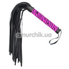 Флогер DS Fetish Zebra Flogger, чорно-рожевий - Фото №1