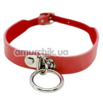 Нашийник DS Fetish Collar With Ring & Without Line, червоний - Фото №1