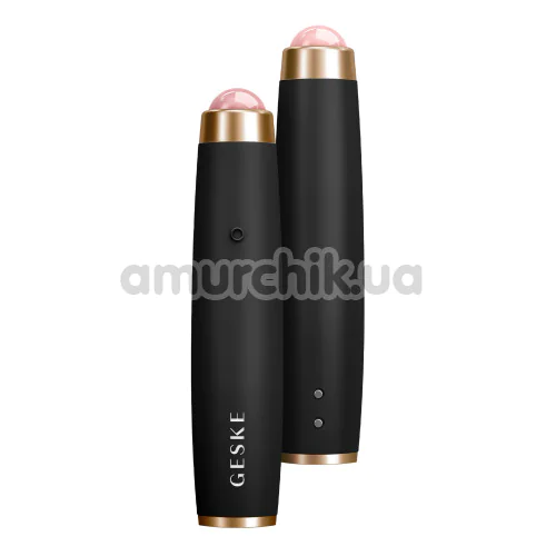 Ультразвуковая ручка-массажер для лица Geske Sonic Rose Quartz LED Depuffing Pen 8 in 1, серая