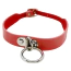 Нашийник DS Fetish Collar With Ring & Without Line, червоний - Фото №1