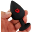 Анальная пробка с прозрачным кристаллом Alume Silicone Heart Paw Plug S, черная - Фото №5