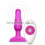 Анальная пробка с вибрацией B-Vibe Vibrating Novice Plug, розовая - Фото №1
