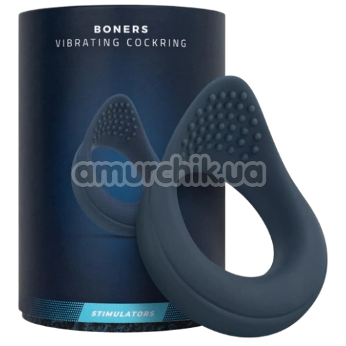 Виброкольцо для члена Boners Vibrating Cockring, синее