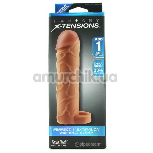 Насадка на пеніс Fantasy X-tensions Perfect 1 inch Extension with Ball Strap