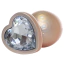 Анальная пробка с прозрачным кристаллом Exclusivity Jewellery Pearl Gold Heart Plug L, золотая - Фото №2