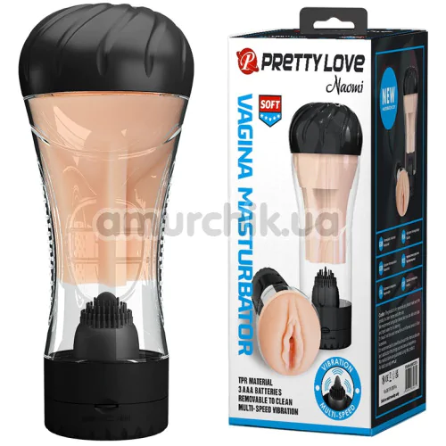 Мастурбатор с вибрацией Pretty Love Naomi Vagina Masturbator, черный