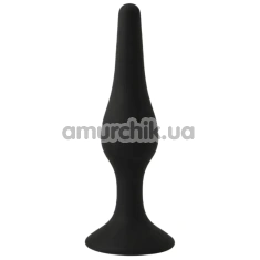 Анальная пробка Alume Silicone Slim Tip Anal Plug L, черная - Фото №1