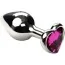 Анальна пробка з рожевим кристалом SWAROVSKI Silver Heart Amethyst Small, срібна