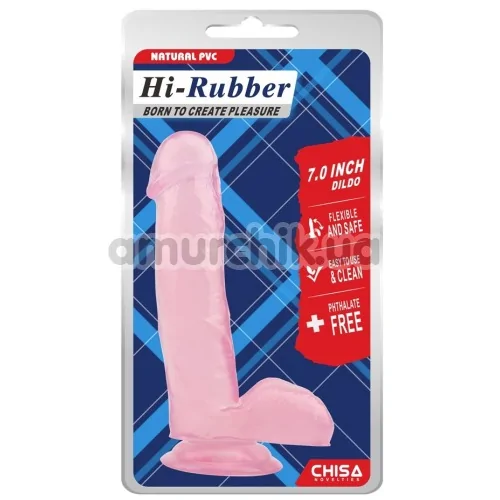 Фаллоимитатор Hi-Rubber 7 Inch, розовый