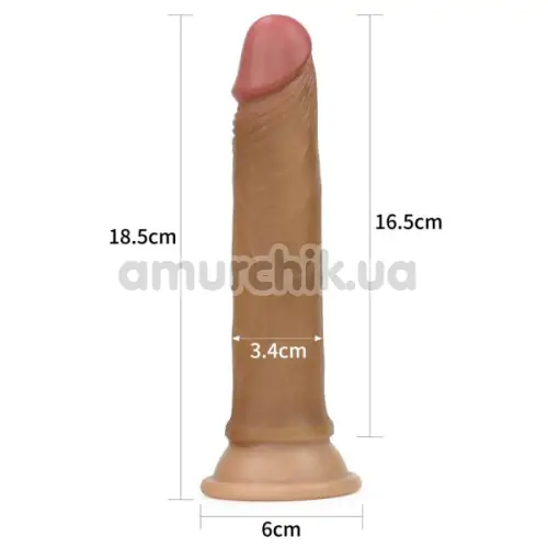 Фаллоимитатор Dual-Layered Silicone Nature Cock LVTOY002, коричневый