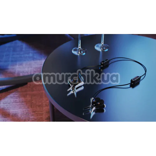 Зажимы для сосков с вибрацией Tingon N1 Vibrating Nipple Clamps, черные