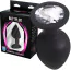 Анальная пробка с прозрачным кристаллом Fantasy Toys Butt Plug Diamond Silicone M, черная - Фото №3