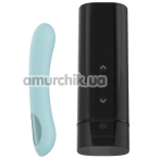 Набір з інтерактивного мастурбатора Kiiroo Onyx+ і вібратора для точки G Kiiroo Pearl 2, блакитний - Фото №1