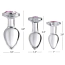 Анальна пробка з рожевим кристалом Booty Sparks Gem Glass Anal Plug S, прозора - Фото №3