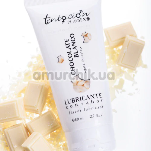 Оральный лубрикант Tentacion Playsex Chocolate Blanco - белый шоколад, 80 мл