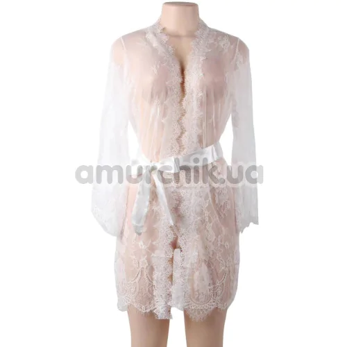 Комплект Star Night Valerie Lace Robe, білий: халатик + трусики-стрінги