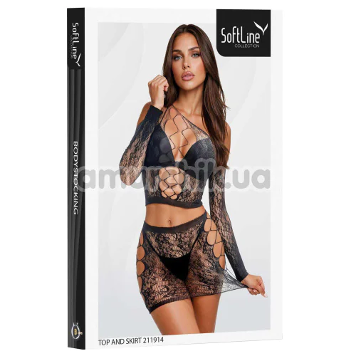 Комплект Top and Skirt 211914, чорний: топ + спідниця