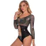 Боди Star Night Cutouts Mesh Rhinestone Bodysuit, черное - Фото №4