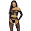 Комплект Leg Avenue Lace Lingerie Set, черный: топ + трусики-стринги + колготки - Фото №3