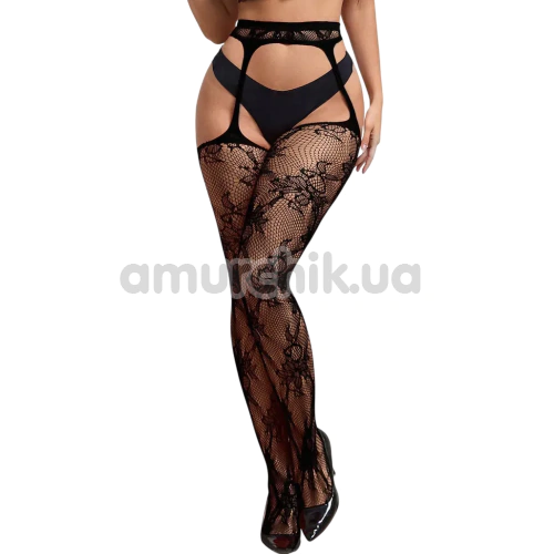 Колготки Star Night Pantyhose With Floral Lace, чорні - Фото №1