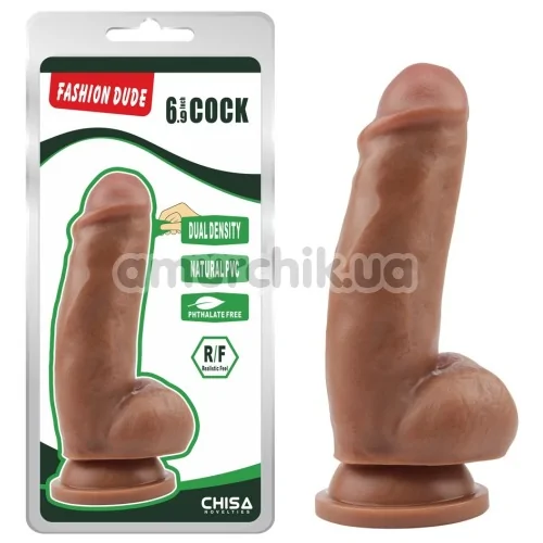 Фалоімітатор Fashion Dude Cock 6.9, коричневий
