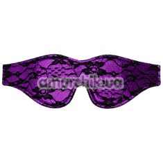 Маска на очі DS Fetish Romantic Lace Blindfold, чорно-фіолетова - Фото №1