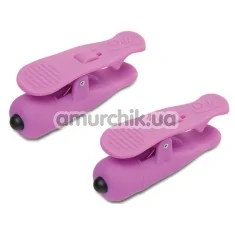 Зажимы для сосков с вибрацией Wireless Vibrating Nipple Clamps, розовые - Фото №1
