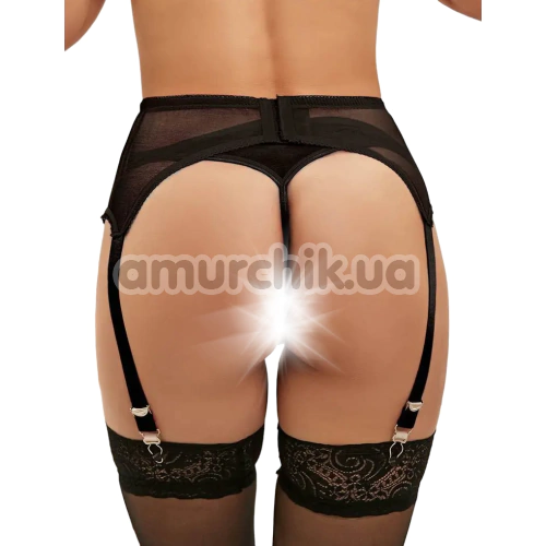Комплект Star Night Garter Panty, черный: пояс для чулок + трусики-стринги