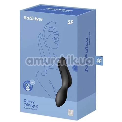 Симулятор орального секса для женщин с вибрацией Satisfyer Curvy Trinity 2, черный