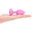 Анальна пробка з вібрацією B-Vibe Vibrating Heart S/M, рожева - Фото №5