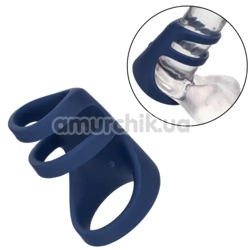 Насадка на пенис с вибрацией Viceroy Rechargeable Triple Cock Cage, синяя