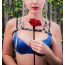 Стек Liebe Seele Flower Rhythm Leather Flowers Riding Crop, черно-красный - Фото №3