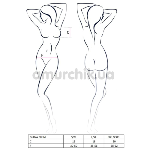 Комплект Passion Gianna Bikini, черный: бюстгальтер + трусики-стринги