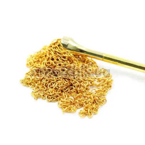 Флоггер DS Fetish Golden Metal, золотистый