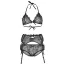 Комплект Leg Avenue Bright Lights Rhinestone, чорний: топ + трусики + пояс для панчіх - Фото №6