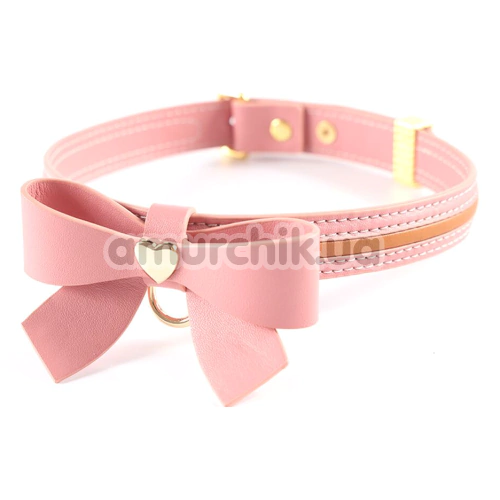 Ошейник с поводком Lockink Sevanda Love Heart Butterfly Leather Collar, розовый