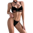 Комплект Star Night Velvet Hollow Cut Halter, чорний: бюстгальтер + трусики-стрінги - Фото №6