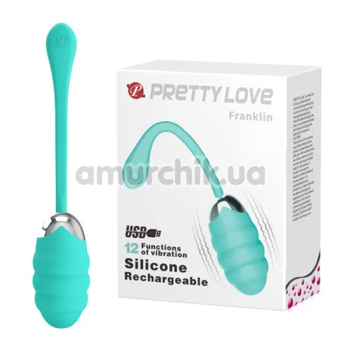 Виброяйцо Pretty Love Franklin, бирюзовое