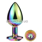 Анальна пробка з райдужним кристалом Mai Attraction Pleasure Toys L №74, райдужна - Фото №1