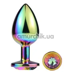 Анальная пробка с радужным кристаллом Mai Attraction Pleasure Toys L №74, радужная - Фото №1